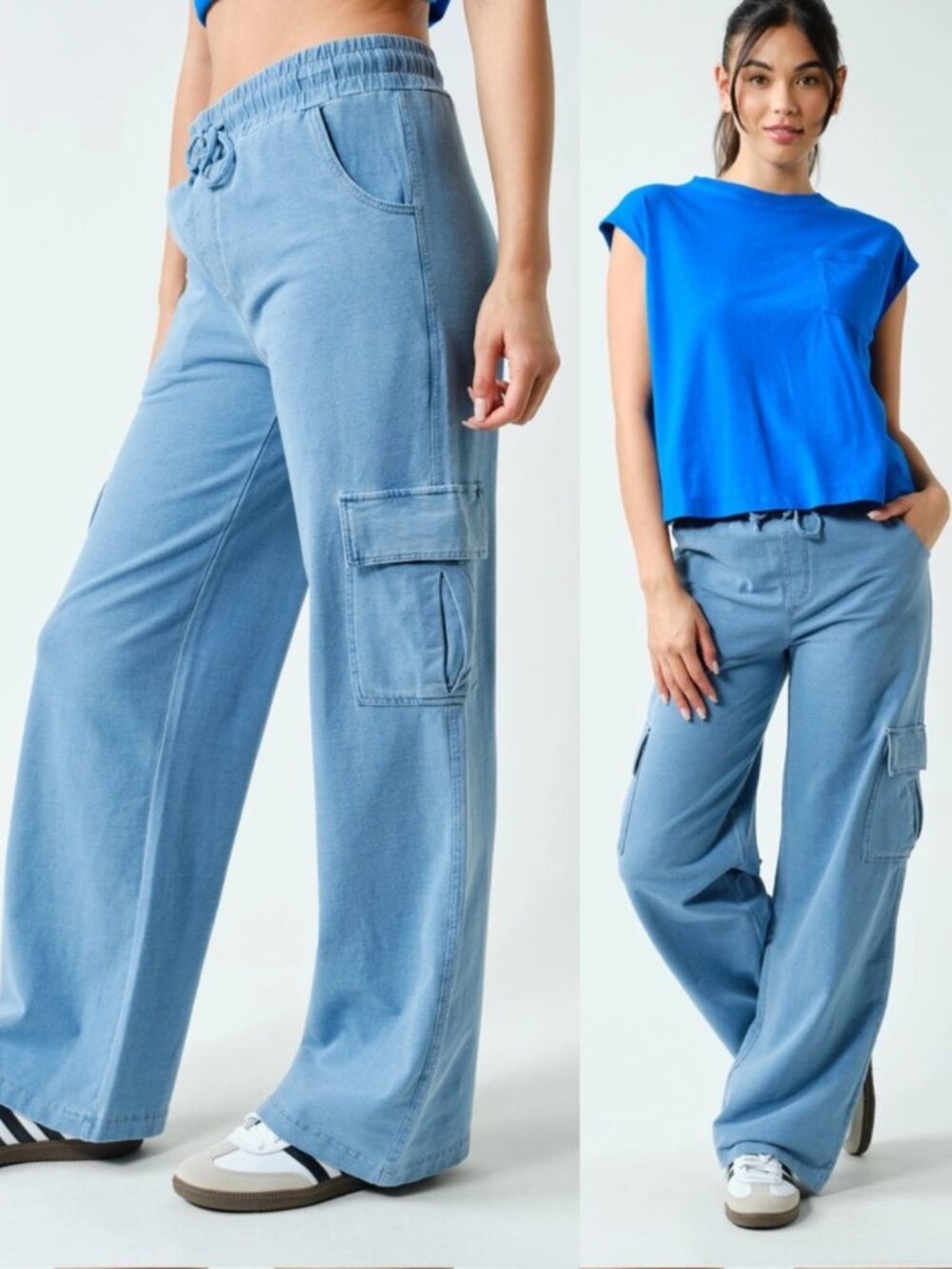 Audrey Mineral Wash Wide Leg Cotton Pants | Women's Comfy Athleisure Bottoms